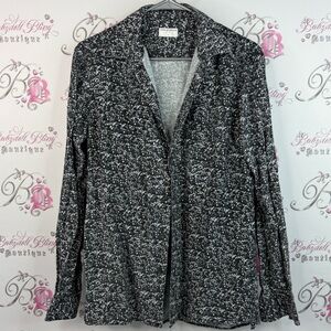 Tiger of Sweden long sleeve button up dotted Monochrome Patterned shirt top